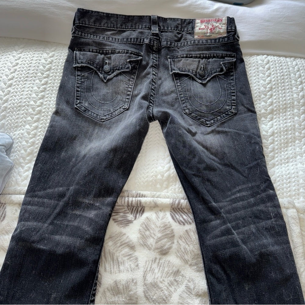 True Religion Men's Dark Gray Relaxed Jeans